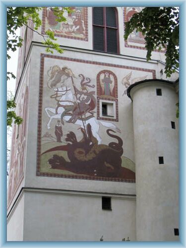 Sgrafitti auf der Kirche in Nov� M�sto na Morav�