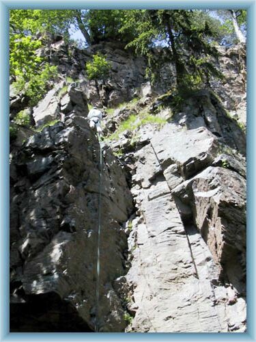 Bergsteiger im Tal von Doubrava