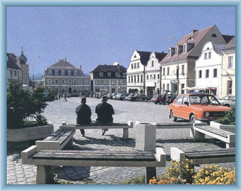 Stadtplatz in Hr�dek nad Nisou