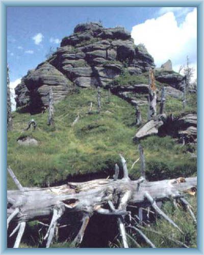 Gipfelfelsen vom Berg Jizera