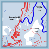 Fahrradstrecken - Aus dem Bergsattel Červenohorské sedlo in den Bergsattel Videlské sedlo