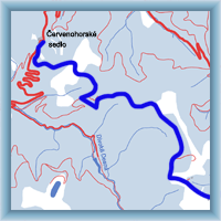 Fahrradstrecken - Aus Hvězdy in den Bergsattel Červenohorské sedlo