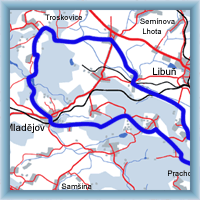 Fahrradstrecken - Umkreis aus Jičín  - Jinolice, Täler Podtrosecké údolí, Prachov