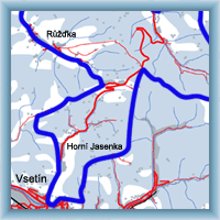 Fahrradstrecken - Rund um Vsetín