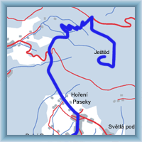 Fahrradstrecken - Ausfahrt aus Osečné auf Ještěd