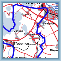 Fahrradstrecken - In Gebirgsort von J. E. Purkyně