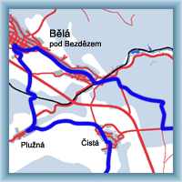 Fahrradstrecken - Aus Mladá Boleslav nach Bělá und zurück