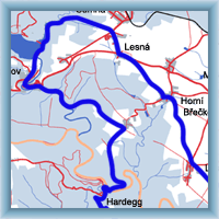 Fahrradstrecken - Znojmo - Vranov nad Dyjí - Hardegg - Znojmo