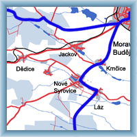 Fahrradstrecken - Umgebung von Moravské Budějovice