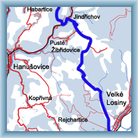 Fahrradstrecken - Velké Losiny - Bergsattel Kladské sedlo