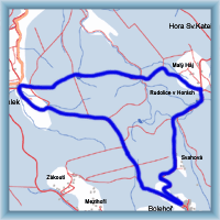 Fahrradstrecken - Kalek - Teich Rudolický rybník - Kalek