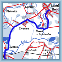 Fahrradstrecken - Lázně Bohdaneč - Valy - Bezděkov - Lukavec