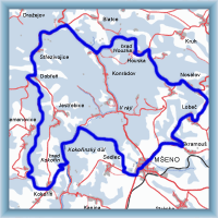 Fahrradstrecken - In die Umgebung von Kokořín aus Mšeno