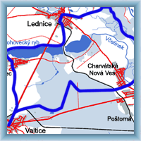 Fahrradstrecken - Areal Lednice - Valtice
