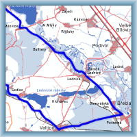 Fahrradstrecken - Grosser Umkreis durch das Areal Lednice - Valtice