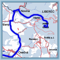 Fahrradstrecken - Aus Křižan auf Ještěd