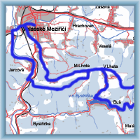 Fahrradstrecken - Aus Valašské Meziříčí zu Bystřička