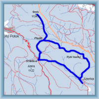 Fahrradstrecken - Aus Jizerky auf den Berg Smrk