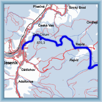 Fahrradstrecken - Grenzgebiet Jesenicko