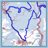 Fahrradstrecken - Aus Loket den Flüssen Ohře und Teplá entlang
