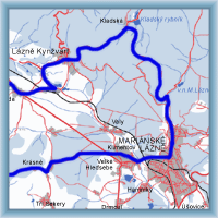 Fahrradstrecken - Aus Mariánské Lázně nach Lázně Kynžvart