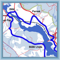 Fahrradstrecken - Aus Černá v Pošumaví am Stausee Lipno vorbei