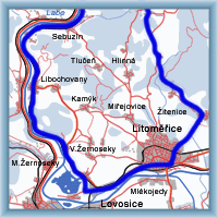 Fahrradstrecken - Aus Litoměřice Labe entlang