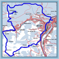 Fahrradstrecken - Aus Děčín ins Naturschutzgebiet  Böhmisches Mittelgebirge