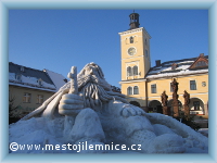 Traditionelle Schneeskulpturen von Rübezahls