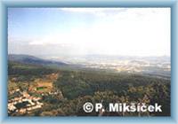 Anblick aus Bouřňák auf Mikulov und Teplice