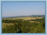 Anblick auf Gebirge Doupovské hory