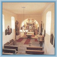 Interieur der Kirche in Nicov