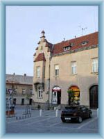 Haus mit Sgrafitti auf dem Stadtplatz in Hlinsko